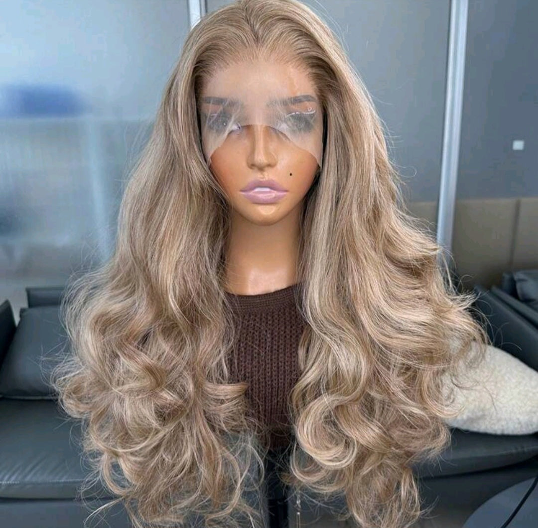 Blonde Highlight Brown mixed color lace front