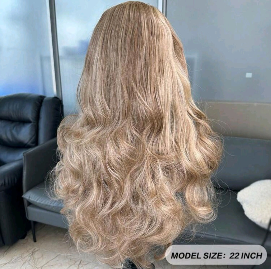 Blonde Highlight Brown mixed color lace front