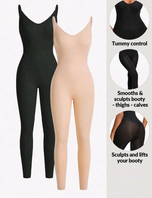 2pc sleeveless body on jumpsuit