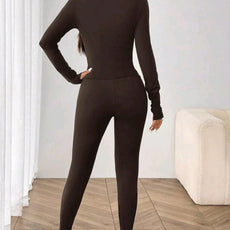 3pcs Brown Knitted Sports Set